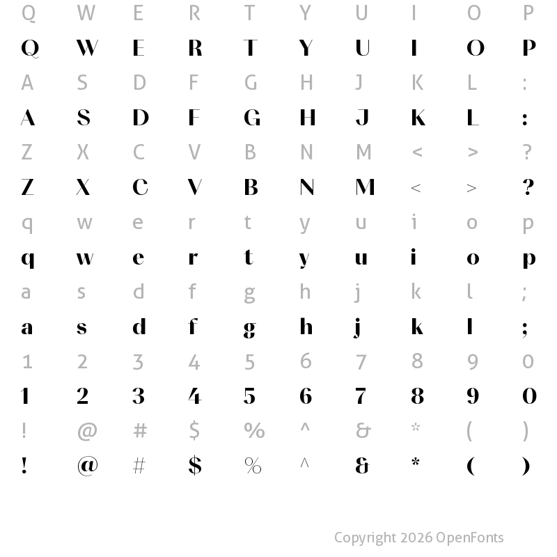 Character Map of Cosmetic Black