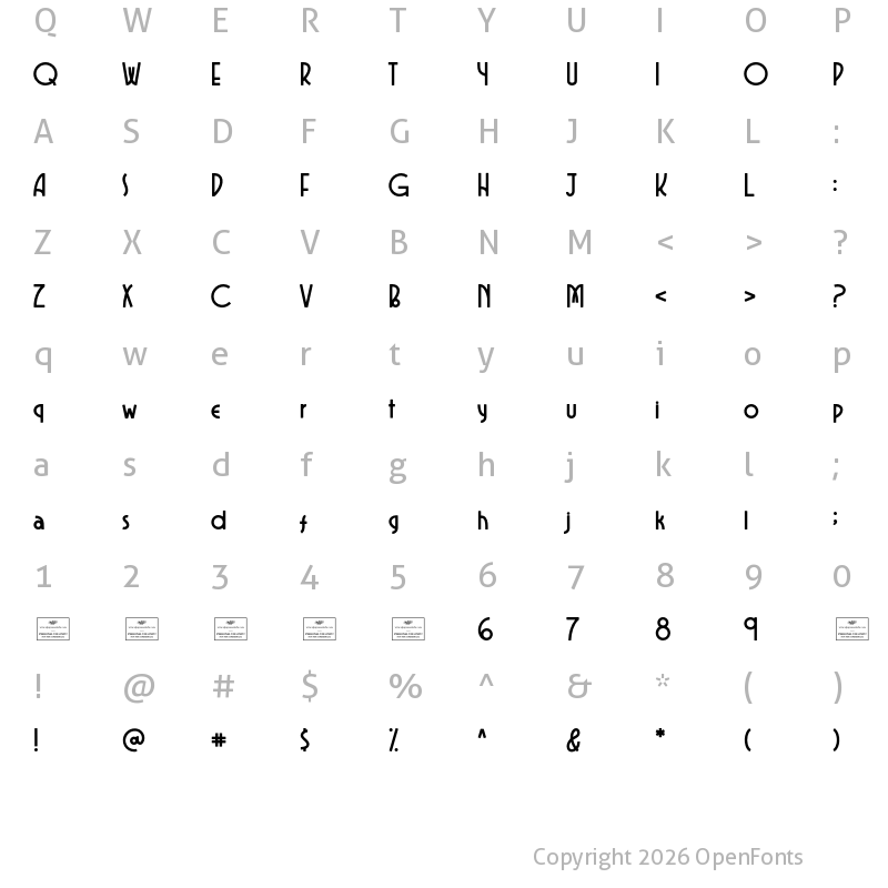 Character Map of Cosmic Space Regular