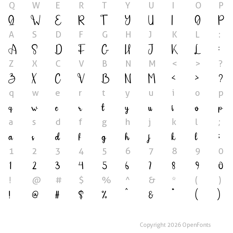 Character Map of Costume Christmas Regular