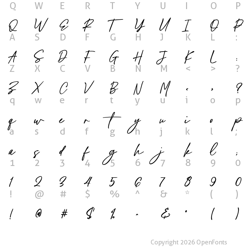 Character Map of Costyle Regular