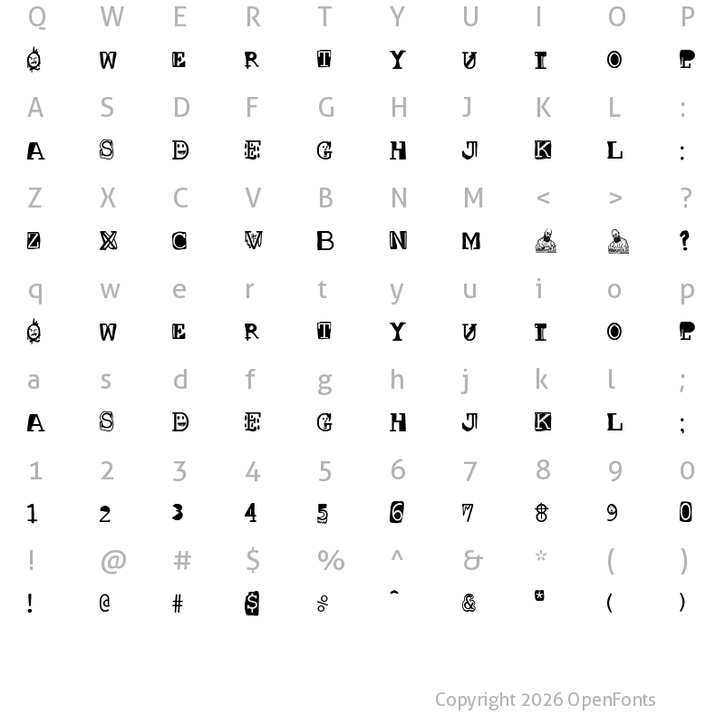 Character Map of Courier punk Version Regular