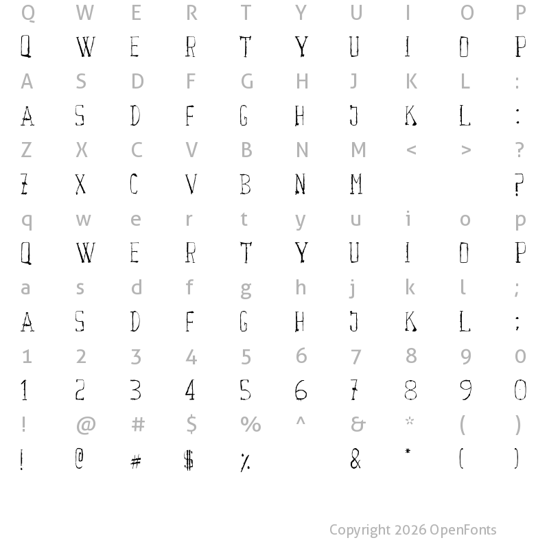 Character Map of Courwette Regular