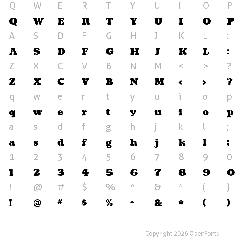 Character Map of Coustard Black