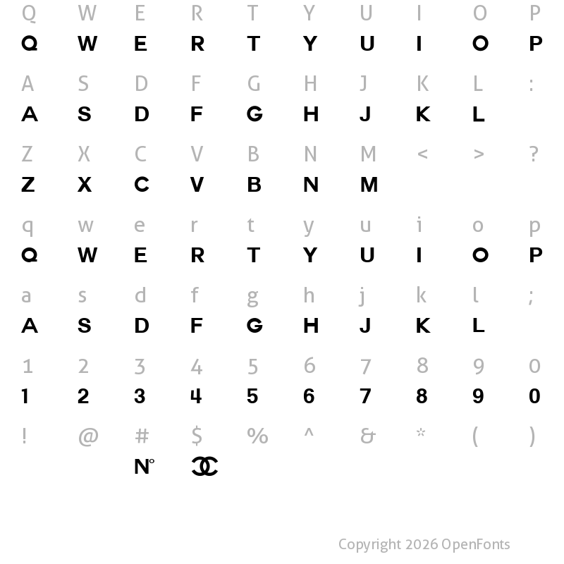 Character Map of COUTURE Bold