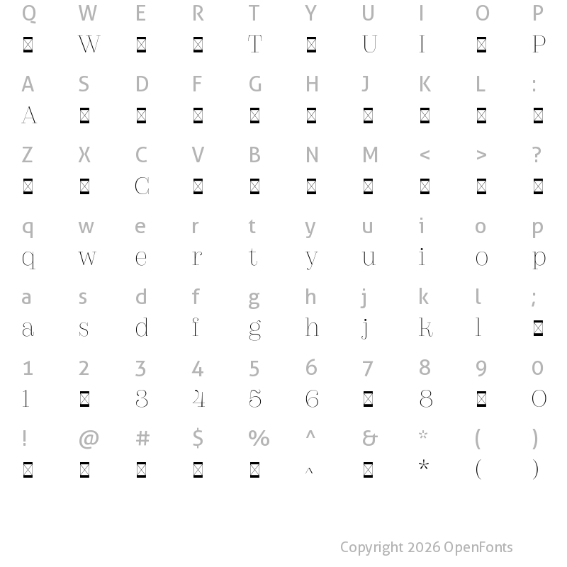 Character Map of CouturierPoster-Thin ?