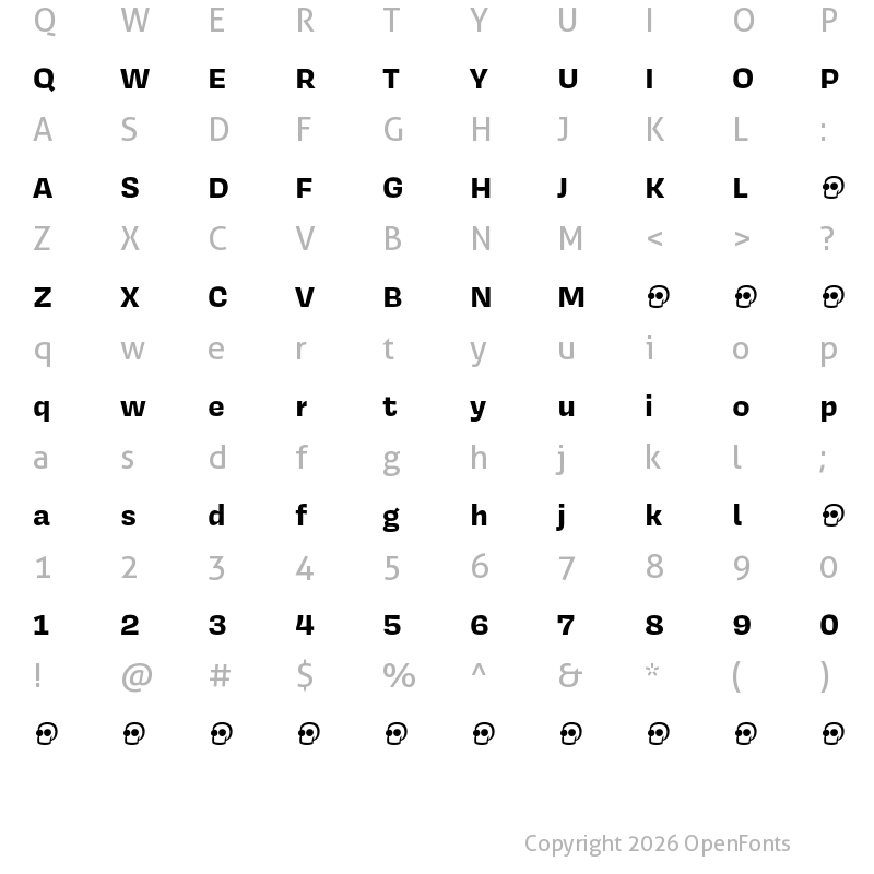 Character Map of Covik Sans Demo Bold