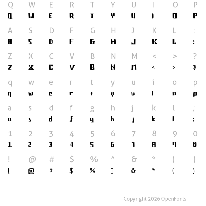 Character Map of Cozumix Medium
