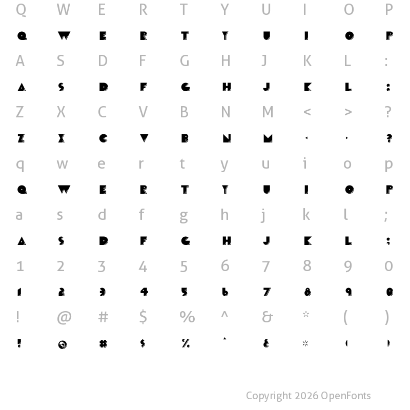 Character Map of Crack Man Front