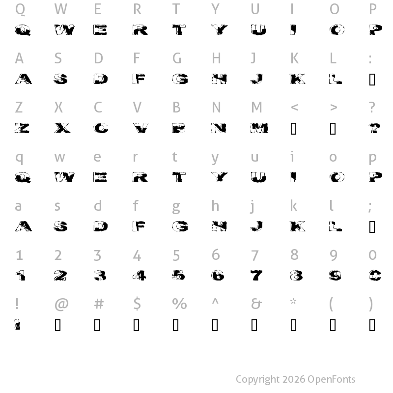 Character Map of Crackaddict Regular