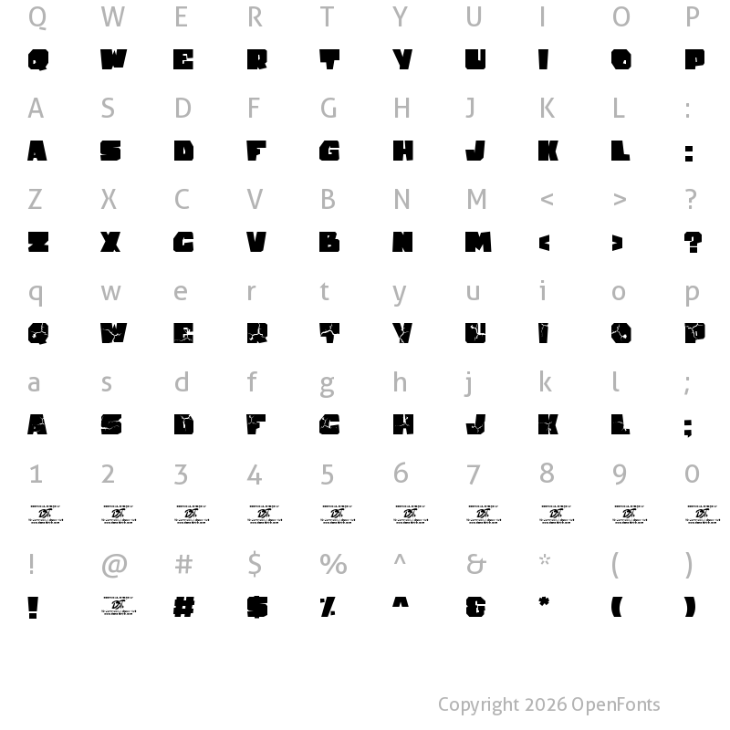 Character Map of Cracked stone Regular