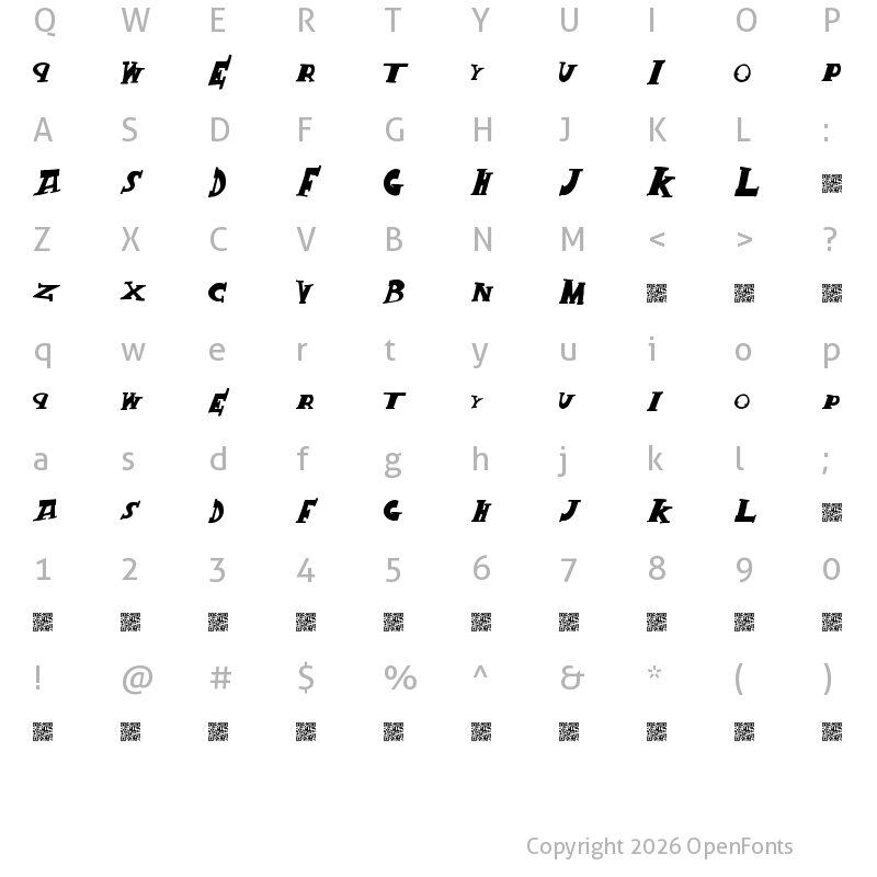 Character Map of CrackKing Regular