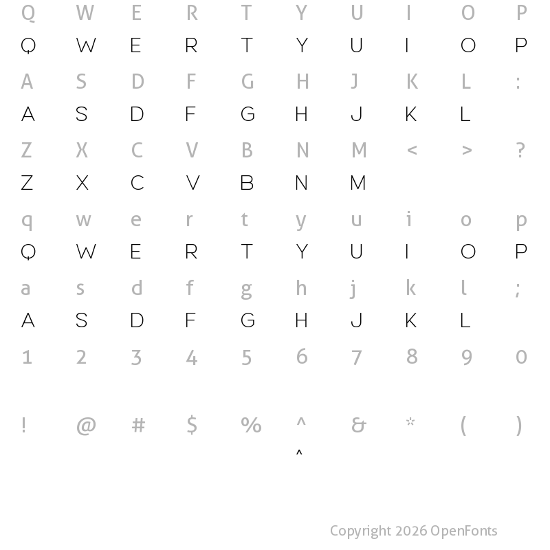 Character Map of Crafter Dreams Light