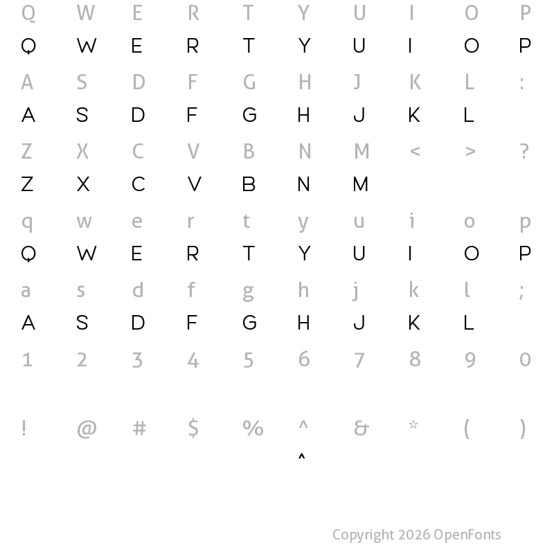 Character Map of Crafter Dreams Regular