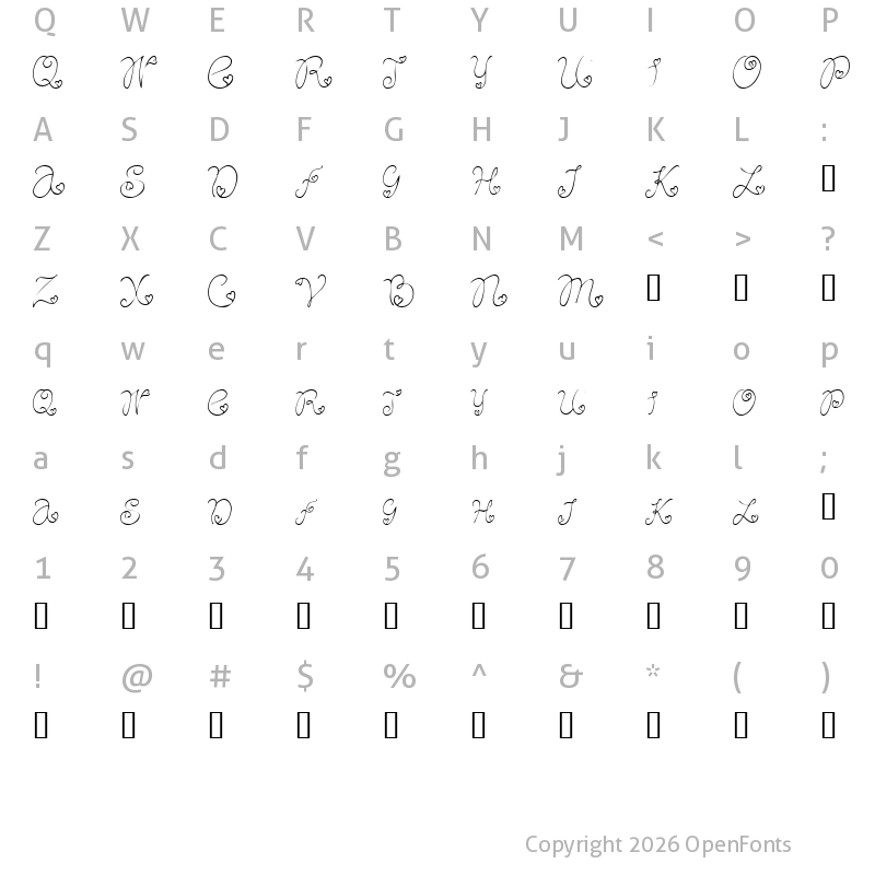 Character Map of Craftopia Love Regular