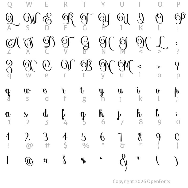 Character Map of Crafty For You Regular