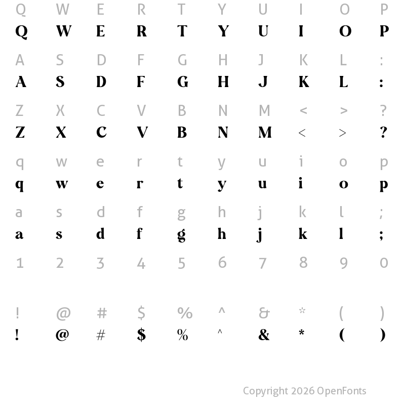 Character Map of Cramble Regular