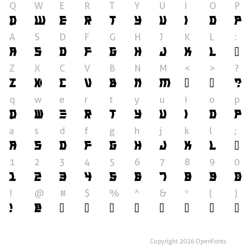 Character Map of Crank Regular