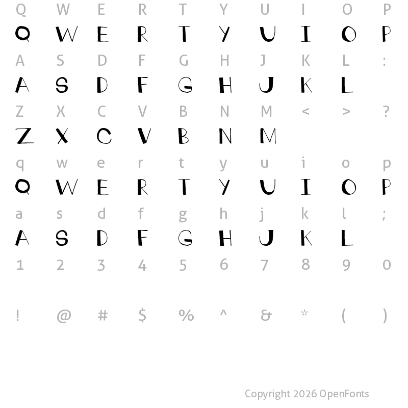 Character Map of crankdeal Regular