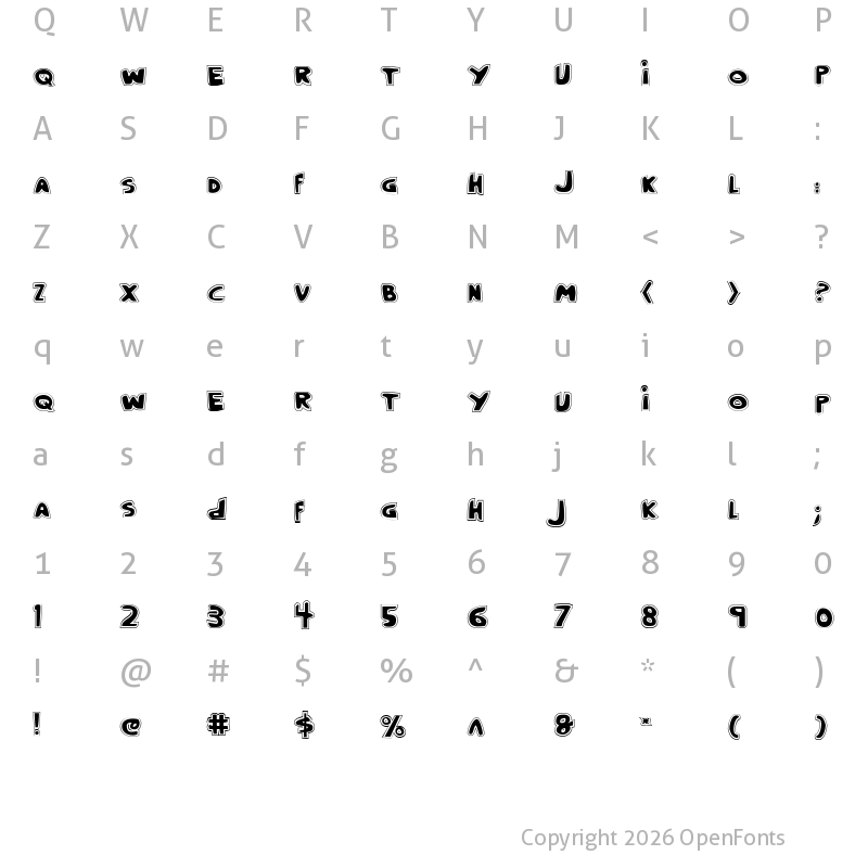 Character Map of Crappity-Crap-Crap Pro Pro