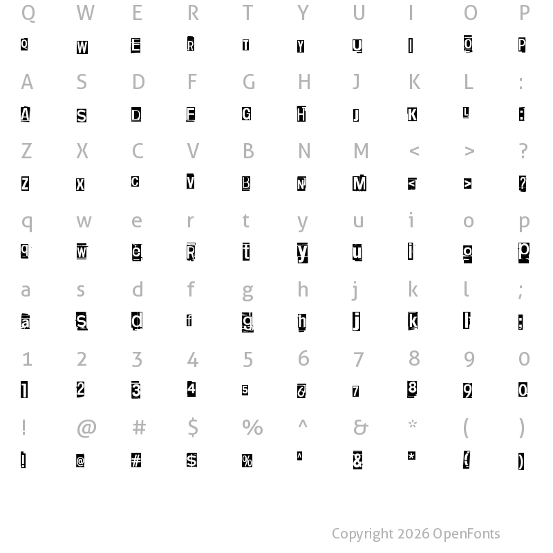 Character Map of Crash! Bang! Zipdap! Regular