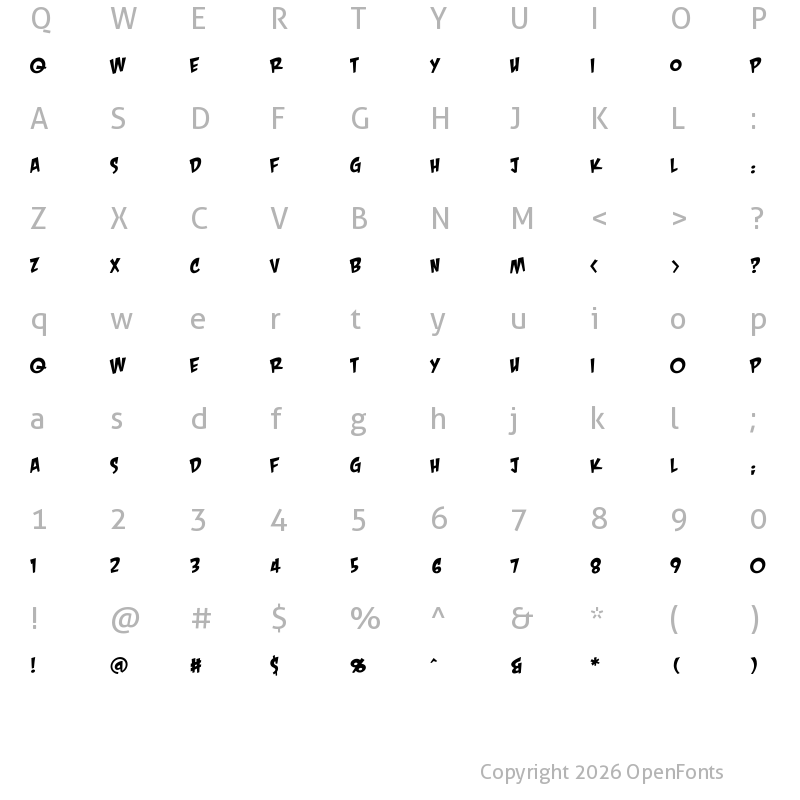 Character Map of CrashLanding BB Regular