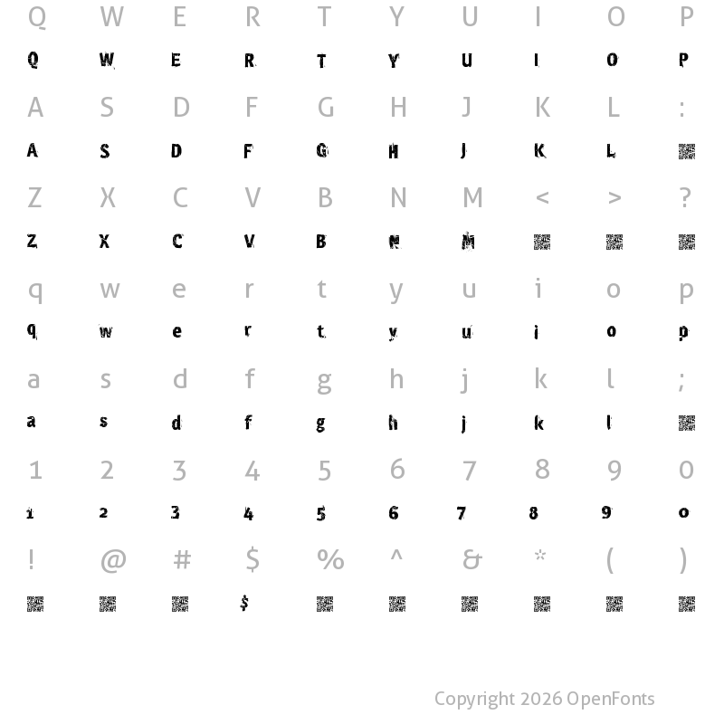 Character Map of CrashSite Regular