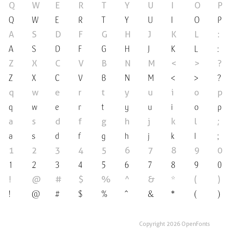 Character Map of Crassula Thin