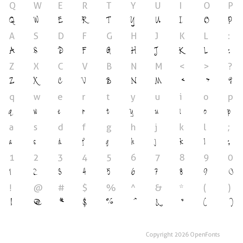 Character Map of Cratch Regular