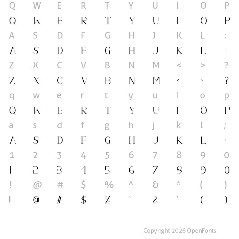 Character Map of Cravas Regular