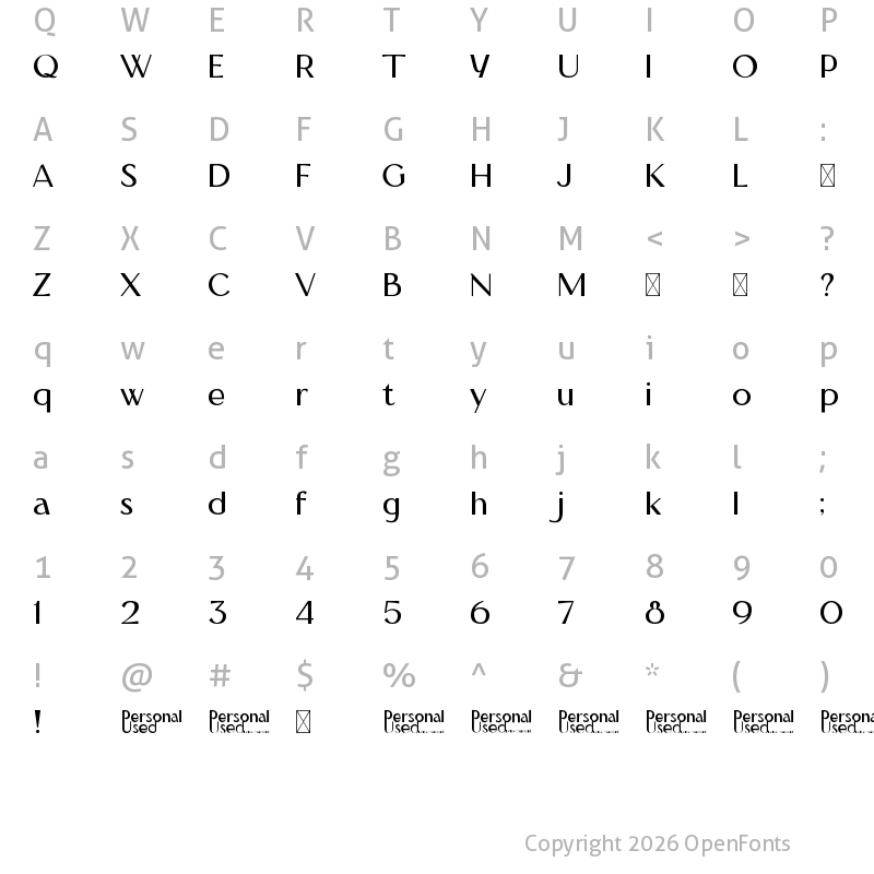 Character Map of Crawling Personal Used