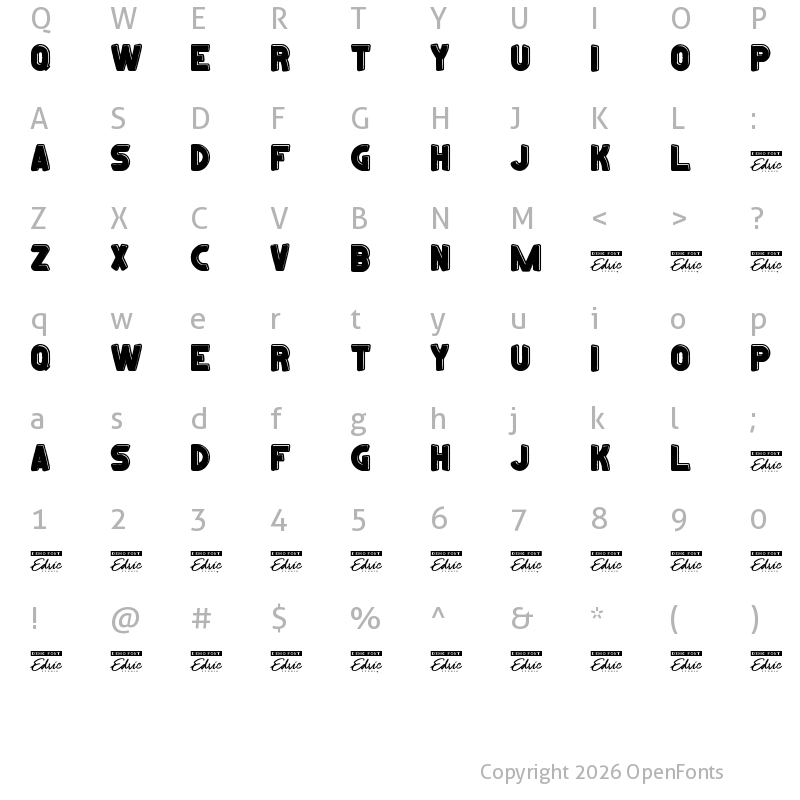 Character Map of Crazytoon Demo Outline