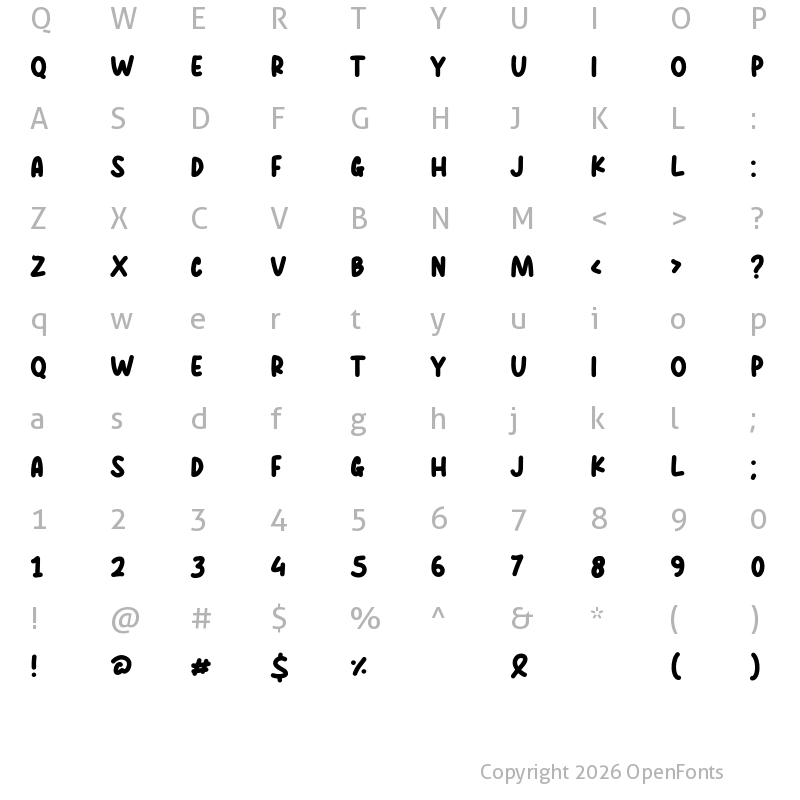 Character Map of Creamer Soda Regular