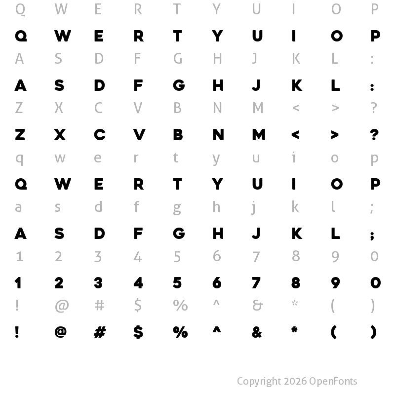 Character Map of Creamson Regular Regular