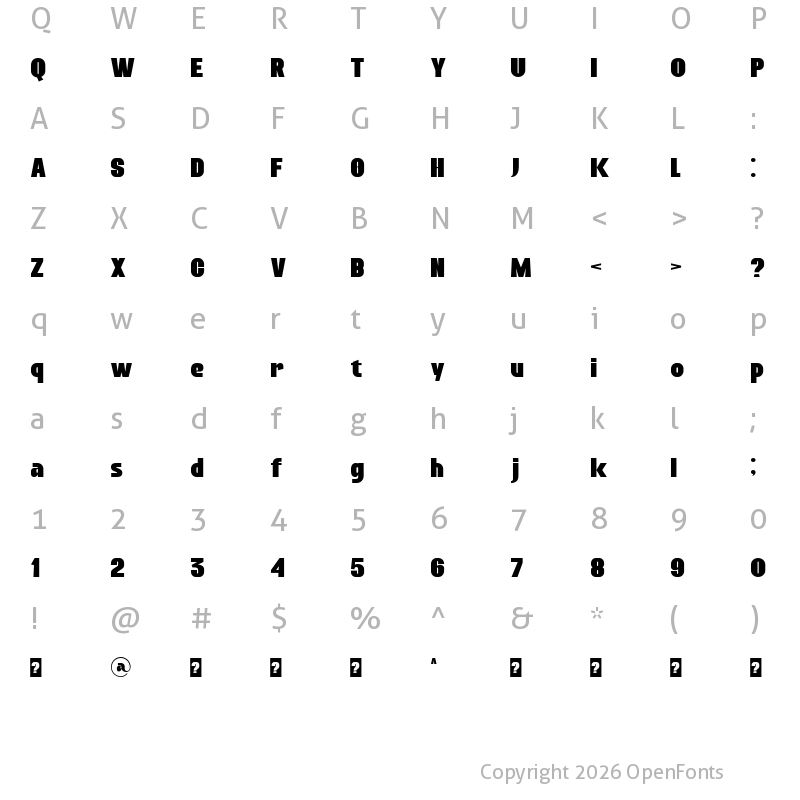 Character Map of Creatball Regular