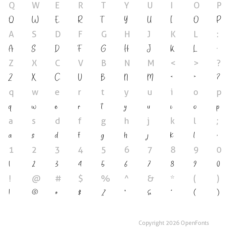 Character Map of Create Dream Regular