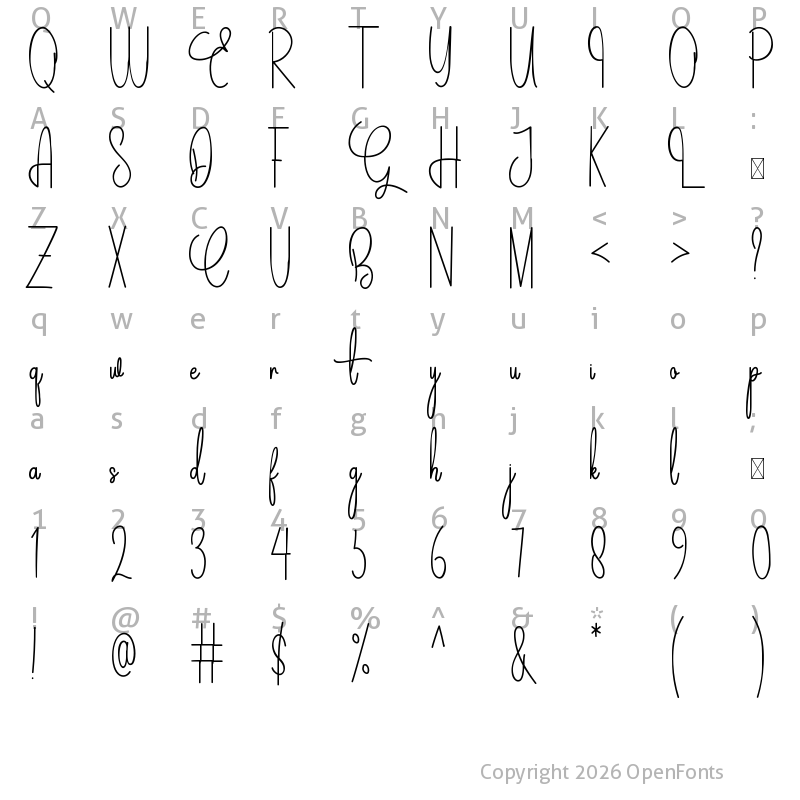 Character Map of Creative Designer Regular