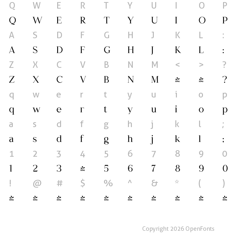 Character Map of Creators Type Kinda Slab