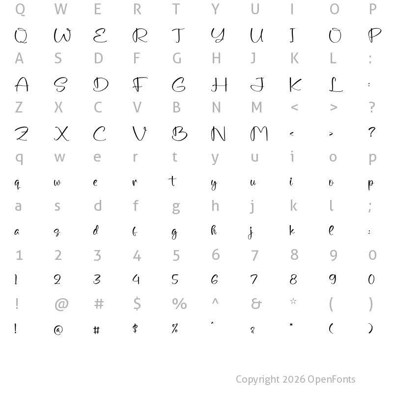 Character Map of Creedflag Regular