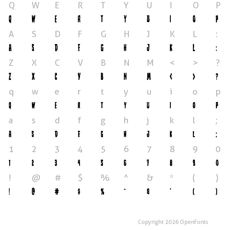 Character Map of Creepy Crawlers Bold Bold