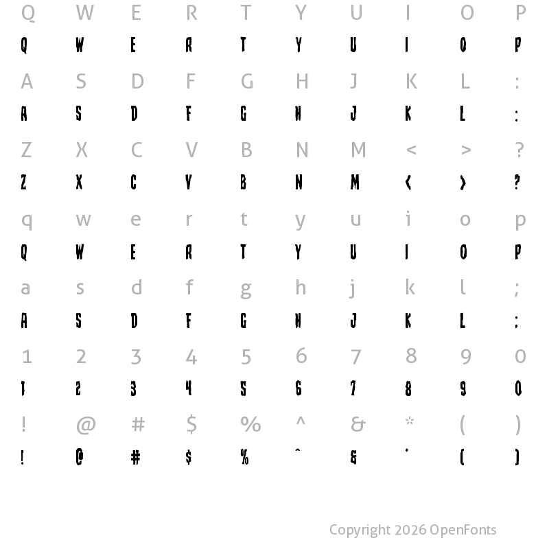 Character Map of Creepy Crawlers Staggered Regular