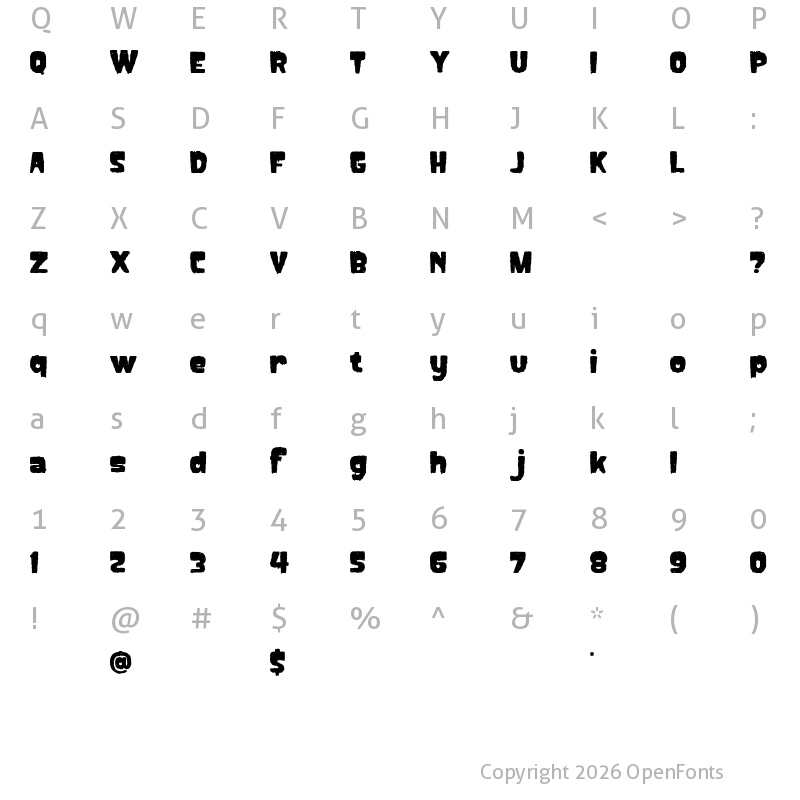 Character Map of Creepycall Regular