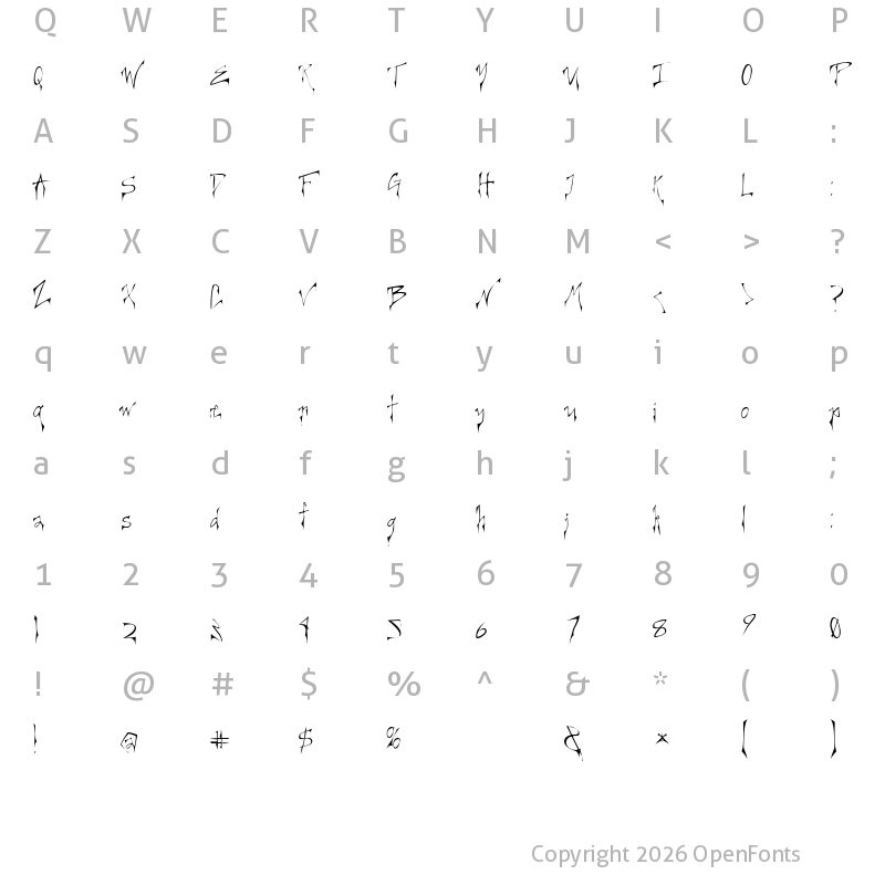 Character Map of Creepygirl Light