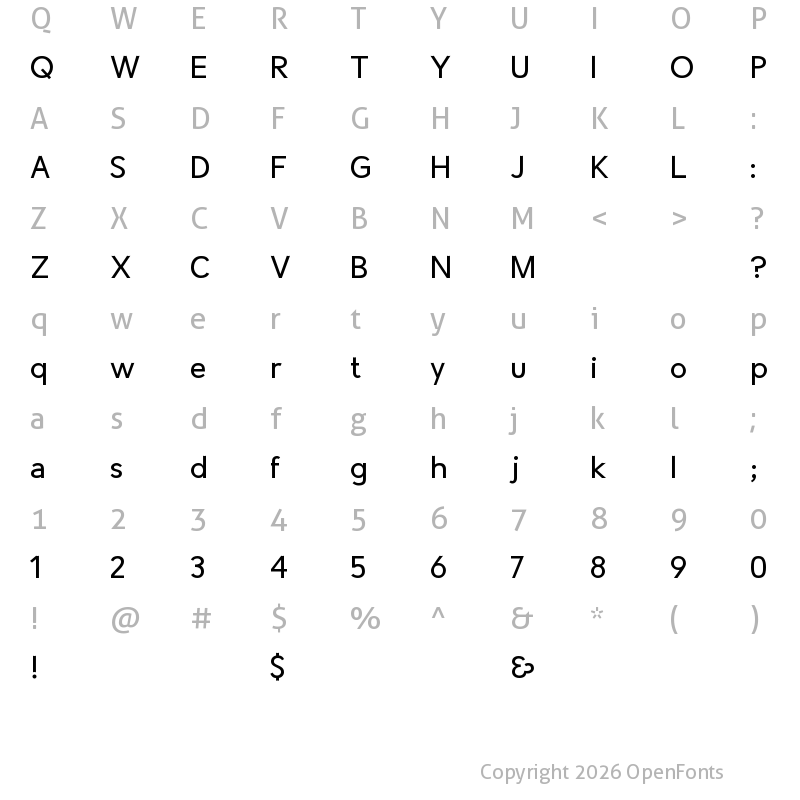Character Map of Crescent Regular