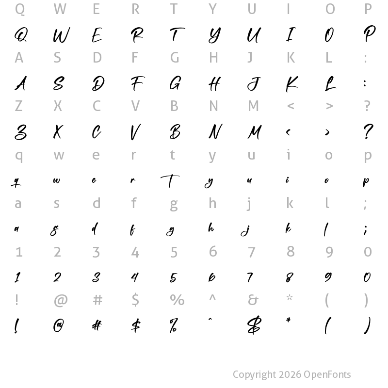 Character Map of Crespho Regular