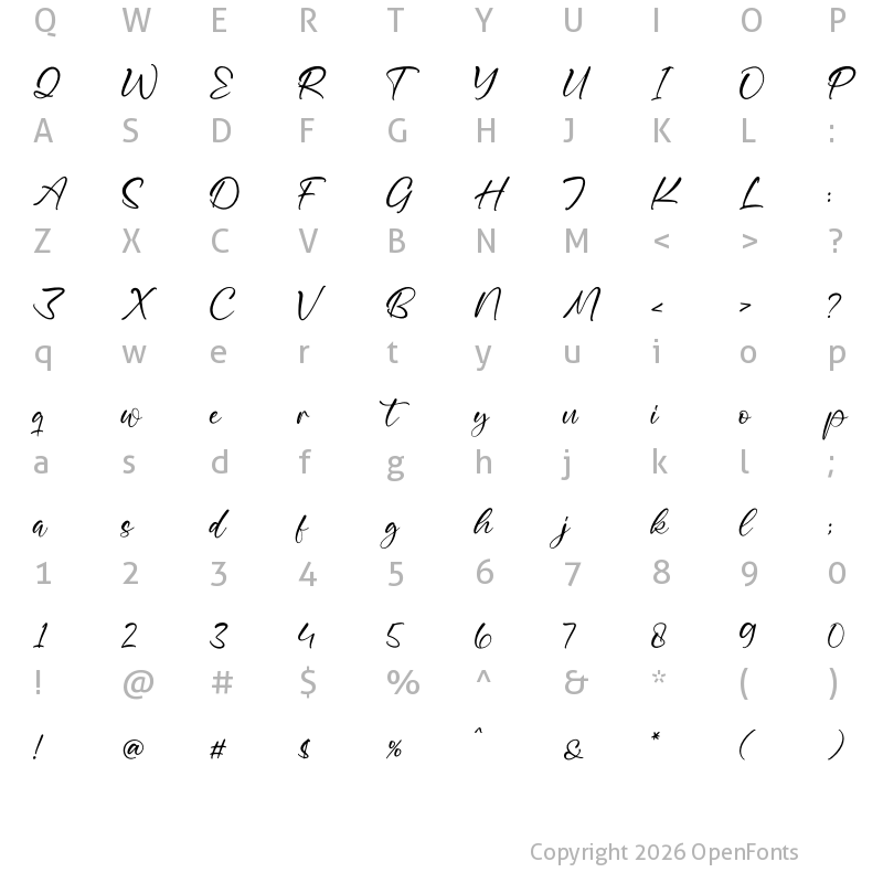 Character Map of Cressencia Regular