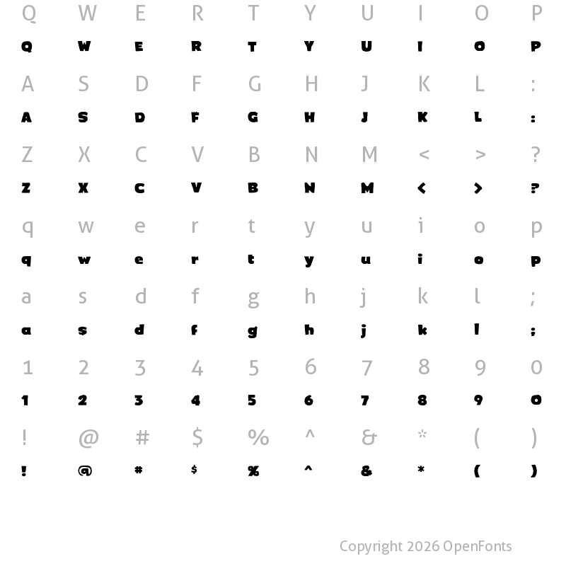 Character Map of Crimewave BB Regular