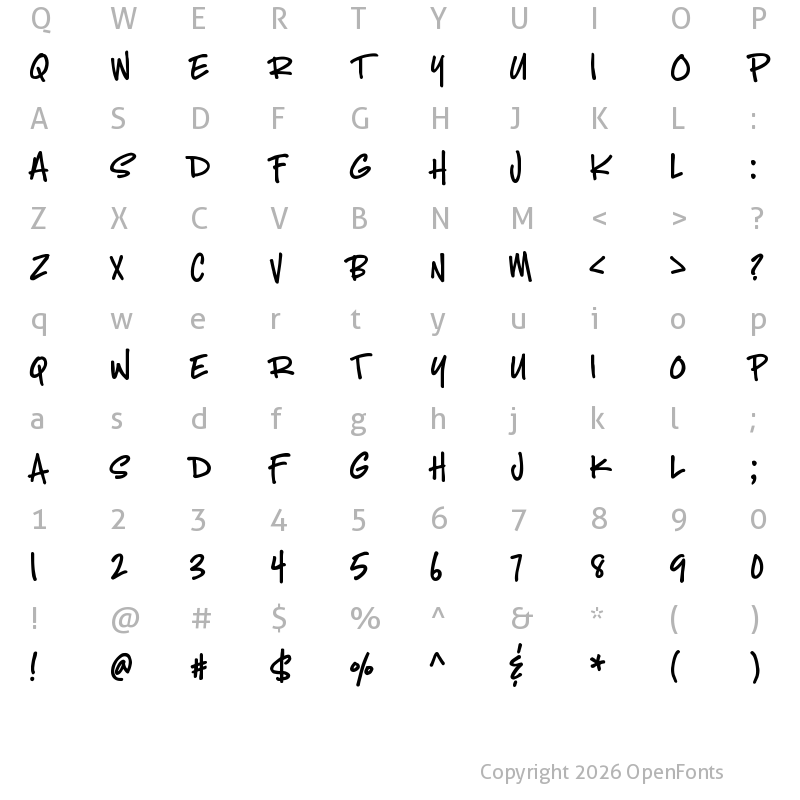 Character Map of Crispin Regular