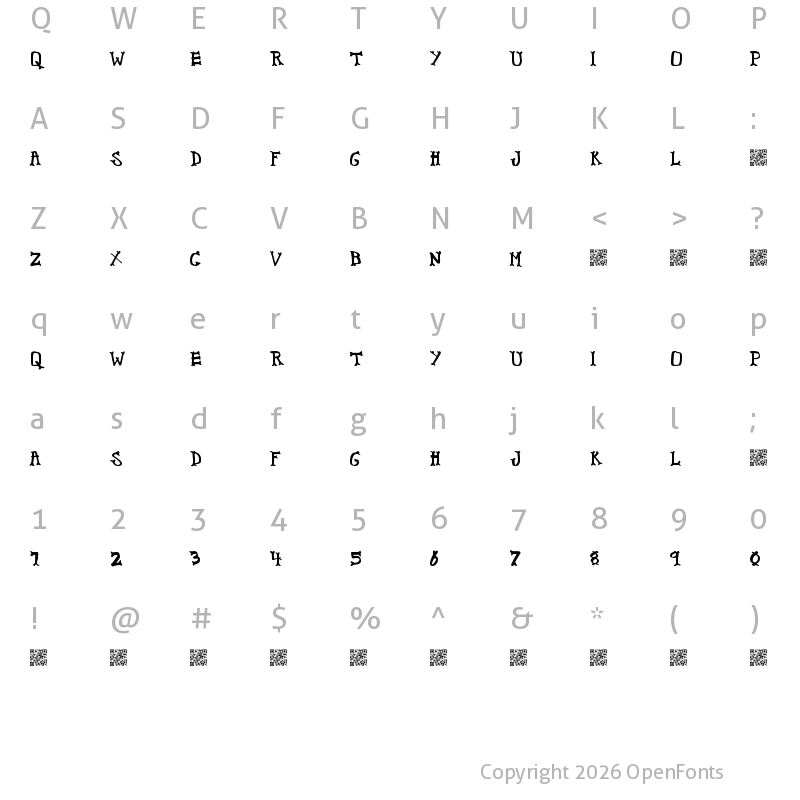 Character Map of CrispyBones Regular