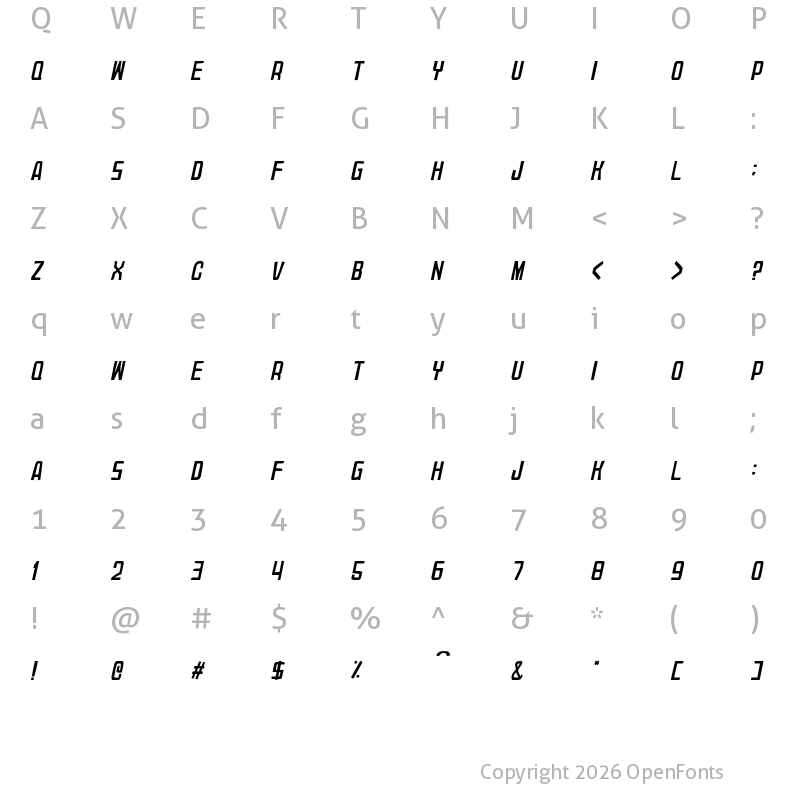 Character Map of Critical Role Play Italic