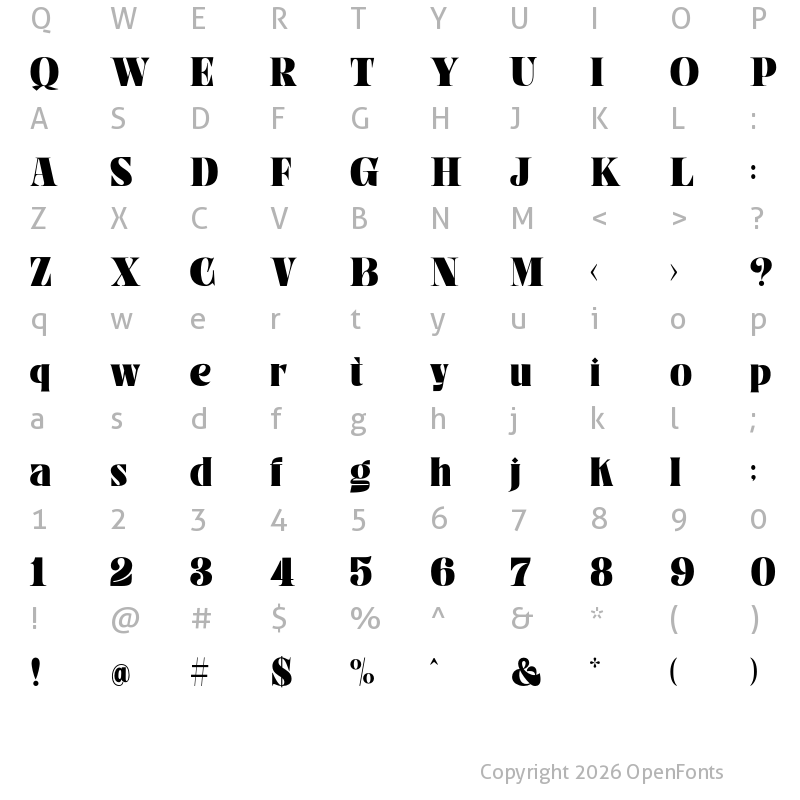 Character Map of Crobista Regular